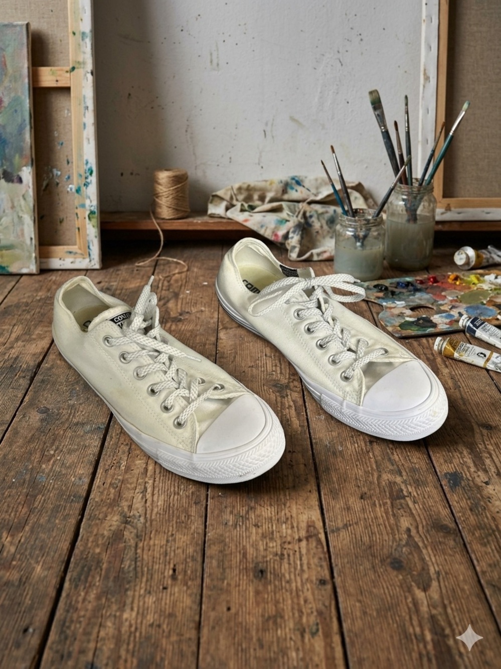 Converse Low-Top Canvas Sneakers in Off-White